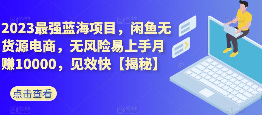 2023最强蓝海项目，闲鱼无货源电商，无风险易上手月赚10000，见效快【揭秘】-网创资源社