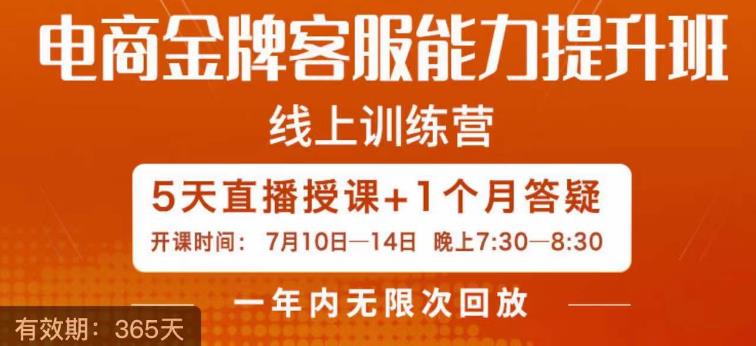 电商金牌客服能力提升班，提升客服能力是你店铺业绩的关键要素-网创资源社