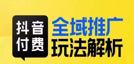 抖音付费全域推广玩法解析，抓住平台红利，小付费撬动大流量-网创资源社