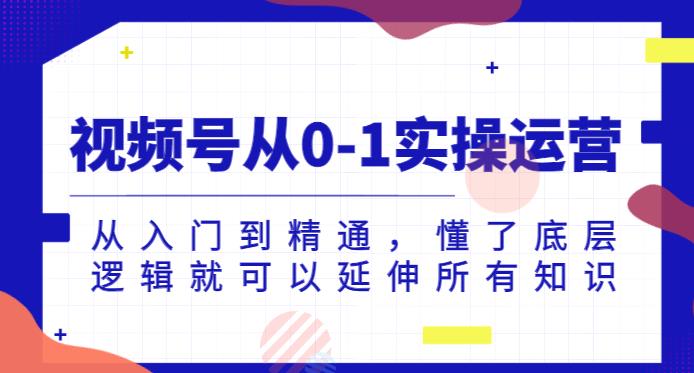 视频号从0-1实操运营，从入门到精通，懂了底层逻辑就可以延伸所有知识-网创资源社