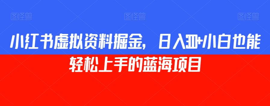 小红书虚拟资料掘金，日入300+小白也能轻松上手的蓝海项目【揭秘】-网创资源社