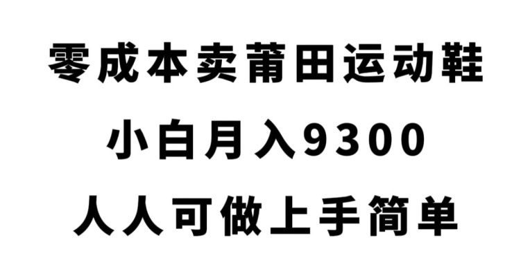 零成本卖莆田运动鞋，小白月入9300，人人可做上手简单【揭秘】-网创资源社