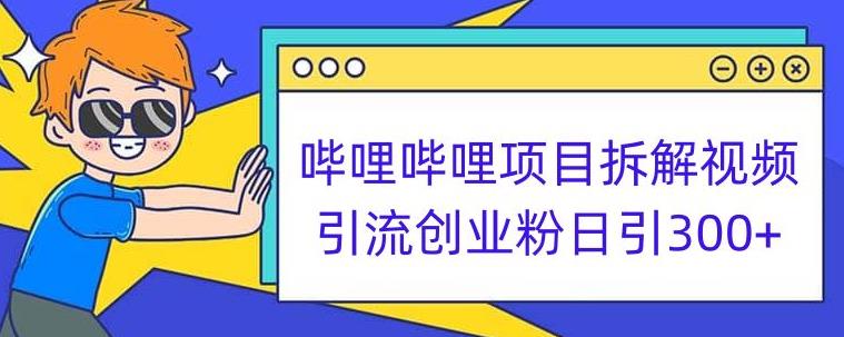 哔哩哔哩项目拆解引流创业粉日引300+小白可轻松上手【揭秘】-网创资源社