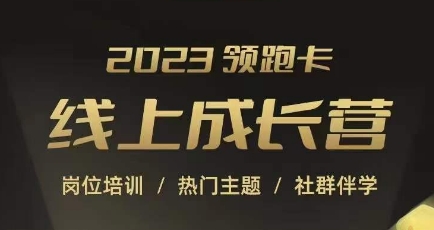 2023领跑卡线上成长营，淘宝运营各岗位培训，直通车、万相台、引力魔方、引流等，帮助突破成长瓶颈-网创资源社