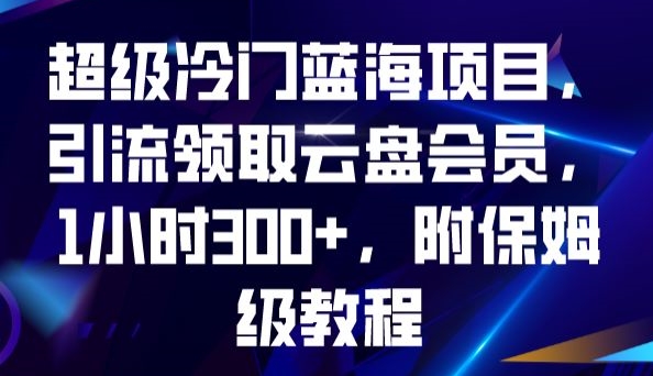 超级冷门蓝海项目，引流领取云盘会员，1小时300+，附保姆级教程-网创资源社