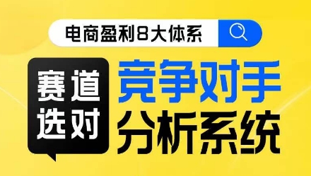 电商盈利8大体系·赛道选对，​竞争对手分析系统线上课-网创资源社