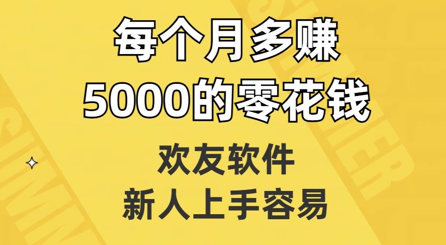 欢友软件，新人上手容易，每个月多赚5000的零花钱【揭秘】-网创资源社