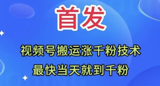 全网首发：视频号无脑搬运涨千粉技术，最快当天到千粉【揭秘】-网创资源社