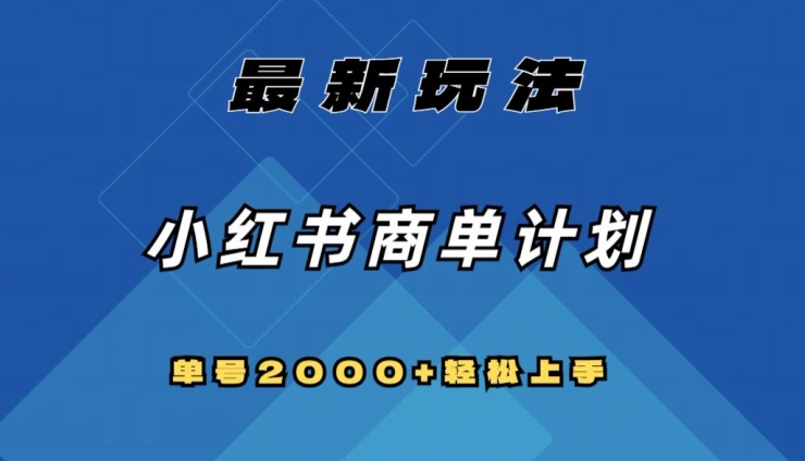 全网首发，小红书商单计划最新玩法，单号2000+可扩大可复制【揭秘】-网创资源社