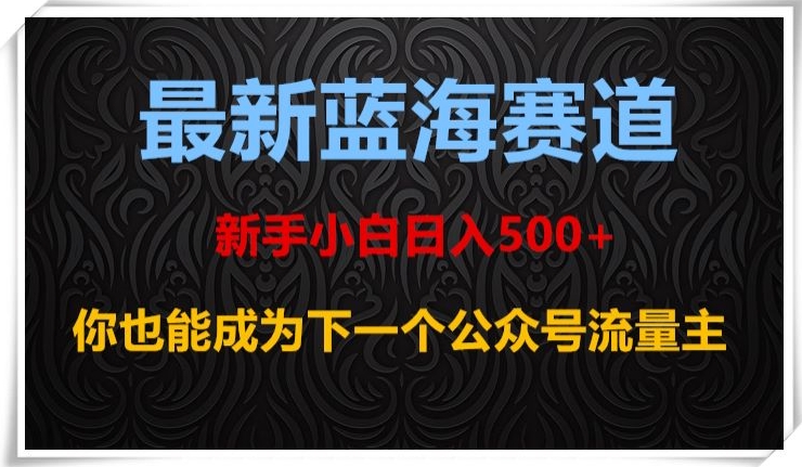 最新蓝海赛道，新手小白日入500+，你也能成为下一个公众号流量主【揭秘】-网创资源社