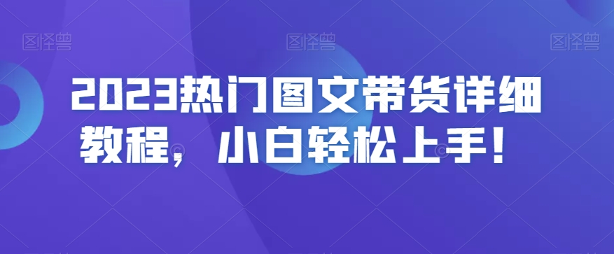 2023热门图文带货详细教程，小白轻松上手！-网创资源社