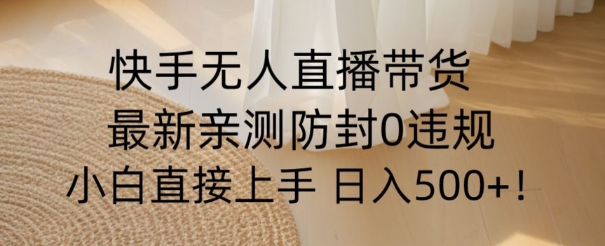 快手无人直播带货从0-1落地教学，最新防封0粉开播，小白可上手日入500+【揭秘】-网创资源社