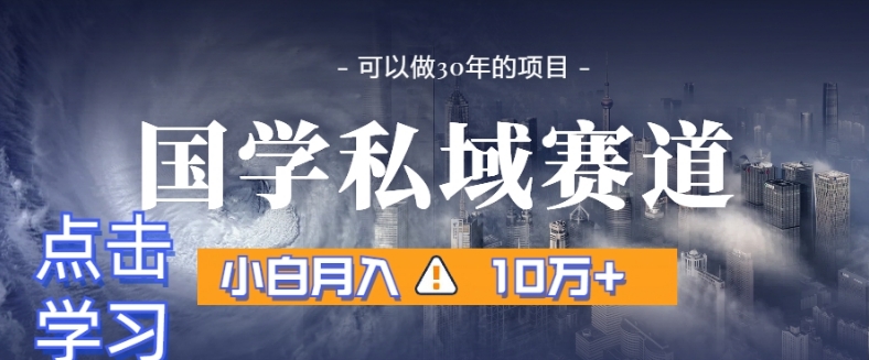 暴力国学私域赛道，小白月入10万+，引流+转化完整流程【揭秘】-网创资源社