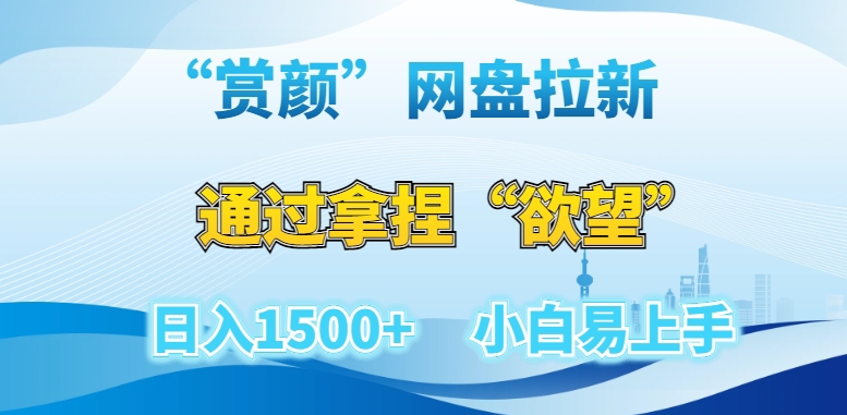 “赏颜”网盘拉新赛道，通过拿捏“欲望”日入1500+，小白易上手【揭秘】-网创资源社