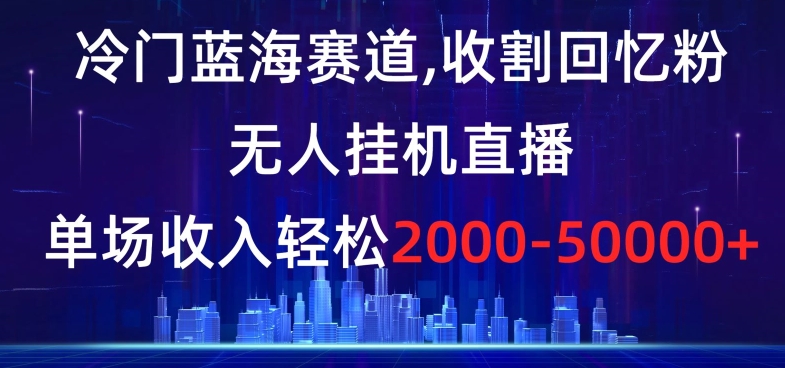 冷门蓝海赛道，收割回忆粉，无人挂机直播，单场收入轻松2000-5w+【揭秘】-网创资源社