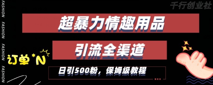 最新情趣项目引流全渠道，自带高流量，保姆级教程，轻松破百单，日引500+粉【揭秘】-网创资源社