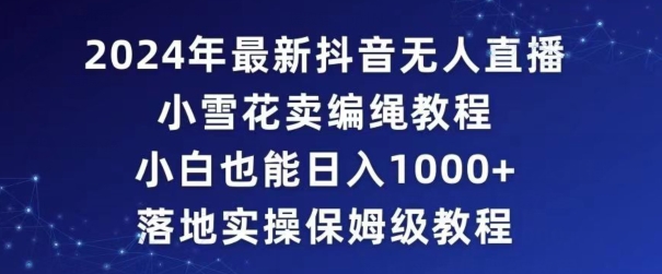 2024年抖音最新无人直播小雪花卖编绳项目，小白也能日入1000+落地实操保姆级教程【揭秘】-网创资源社