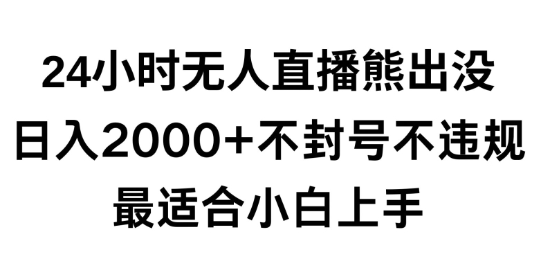 快手24小时无人直播熊出没，不封直播间，不违规，日入2000+，最适合小白上手，保姆式教学【揭秘】-网创资源社