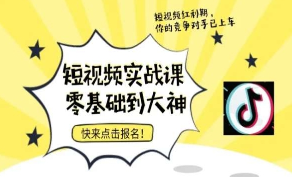 短视频零基础落地实操训练营，短视频实战课零基础到大神-网创资源社