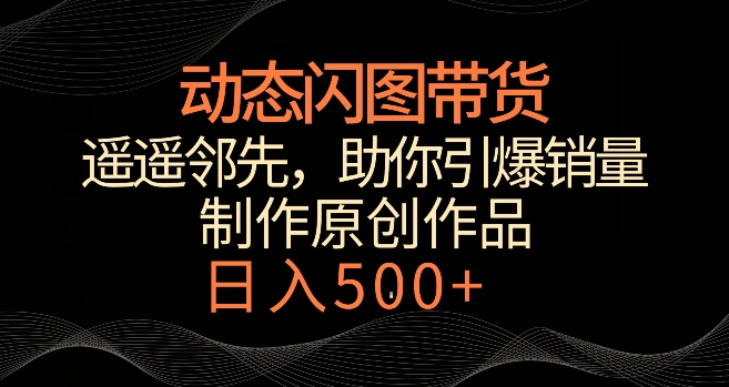 动态闪图带货，遥遥领先，冷门玩法，助你轻松引爆销量，日赚500+【揭秘】-网创资源社