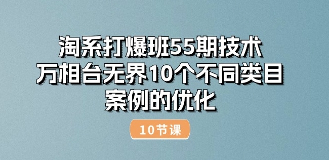 淘系打爆班55期技术：万相台无界10个不同类目案例的优化(10节)-网创资源社