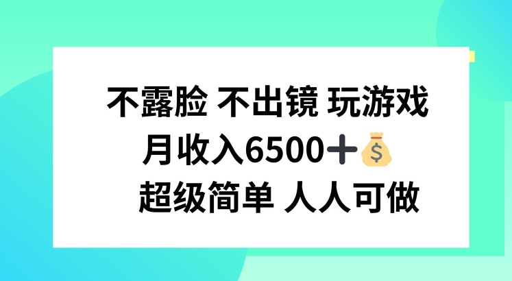 不露脸 不出境 玩游戏，月入6500 超级简单 人人可做【揭秘】-网创资源社