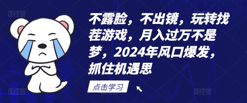 不露脸，不出镜，玩转找茬游戏，月入过万不是梦，2024年风口爆发，抓住机遇【揭秘】-网创资源社