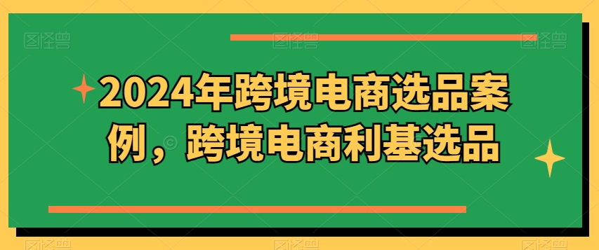 2024年跨境电商选品案例，跨境电商利基选品（更新）-网创资源社