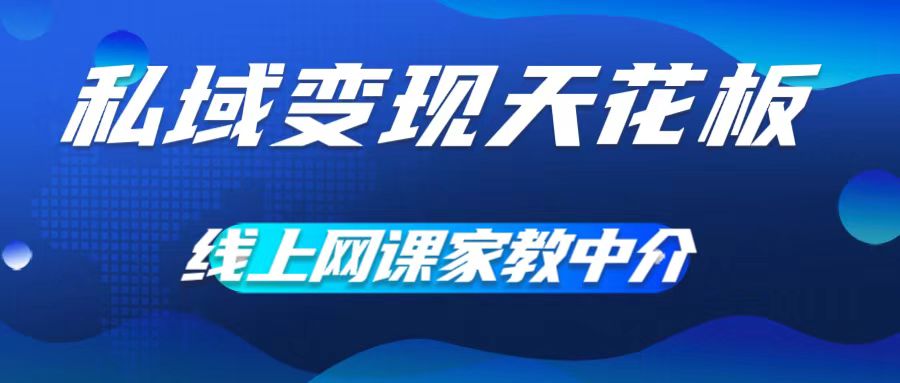 私域变现天花板，网课家教中介，只做渠道和流量，让大学生给你打工，0成本实现月入五位数【揭秘】-网创资源社