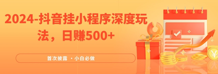 2024全网首次披露，抖音挂小程序深度玩法，日赚500+，简单、稳定，带渠道收入，小白必做【揭秘】-网创资源社