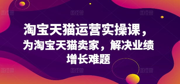 淘宝天猫运营实操课，为淘宝天猫卖家，解决业绩增长难题-网创资源社