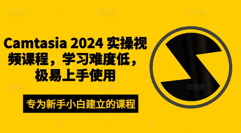 Camtasia 2024 实操视频课程，学习难度低，极易上手使用-网创资源社