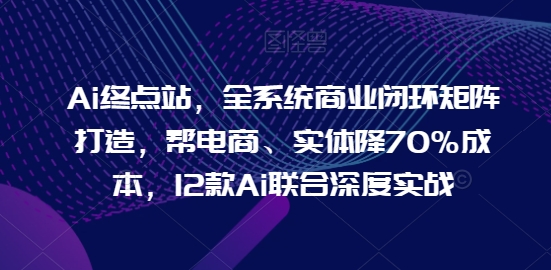 Ai终点站，全系统商业闭环矩阵打造，帮电商、实体降70%成本，12款Ai联合深度实战【0906更新】-网创资源社