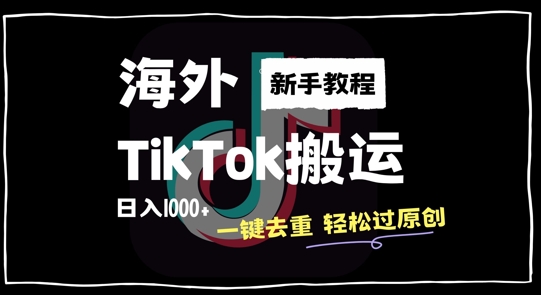 2024最新海外TikTok搬运玩法，一键去重轻松过原创，新手无经验也能日入1k【揭秘】-网创资源社