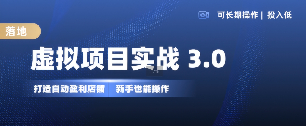 虚拟项目实战3.0，打造自动盈利店铺，可长期操作投入低，新手也能操作-网创资源社