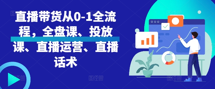 直播带货从0-1全流程，全盘课、投放课、直播运营、直播话术-网创资源社