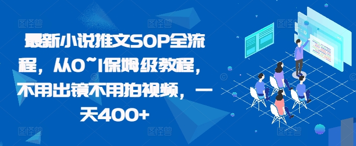 最新小说推文SOP全流程，从0~1保姆级教程，不用出镜不用拍视频，一天400+-网创资源社